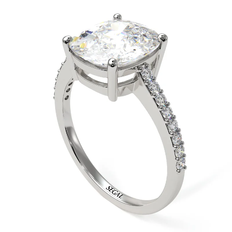 affordable engagement rings for ladies with diamonds-Gold Handmade Cushion Cut Diamond Engagement Ring - Whitney No. 3