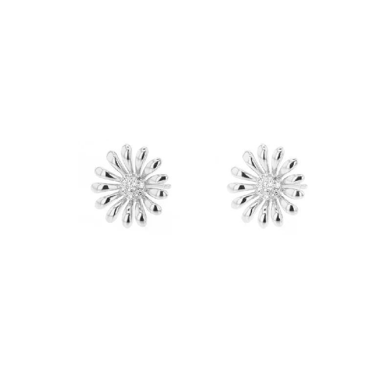 ladies designer drop earrings-0.06 ctw Diamond Flower Stud Earrings