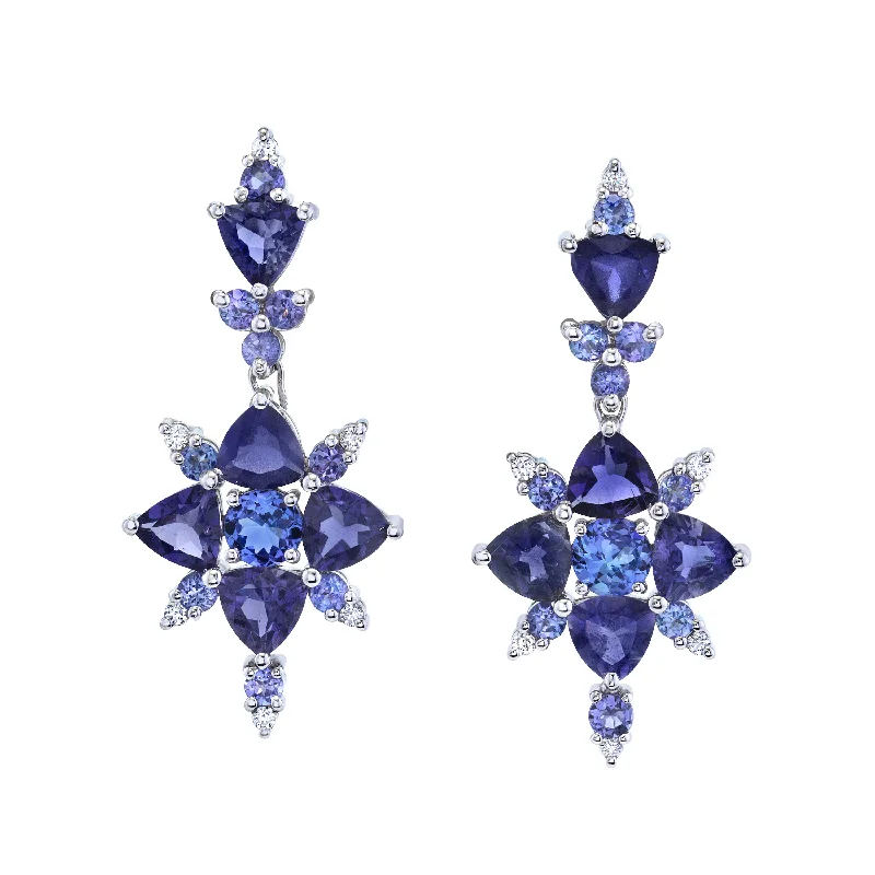 ladies gold earrings for women-Tanzanite and Lolite Nova Earrings