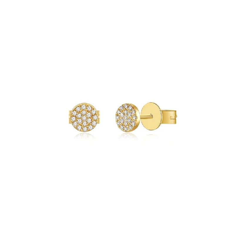 ladies chunky earrings-0.08 ctw Diamond Small Round Earrings