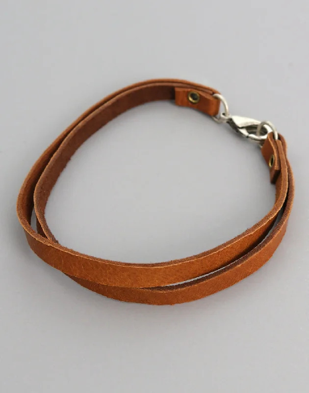 ladies solid gold bracelets-Tan Leather Bracelet, (1pc)