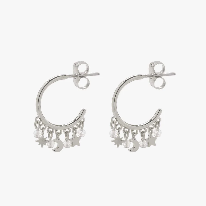 ladies silver stud earrings-Dreamscape Hoop Earrings