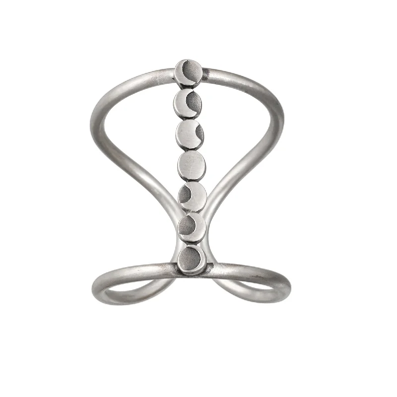 ladies wedding rings-Cycles of the Goddess Silver Adjustable Ring