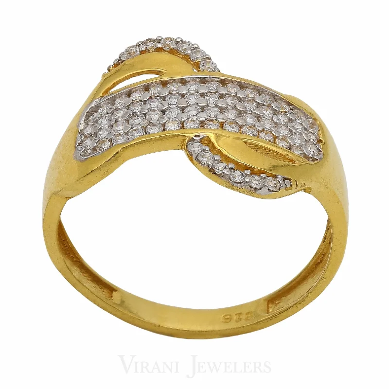 ladies personalized rings-22K Gold CZ Ring