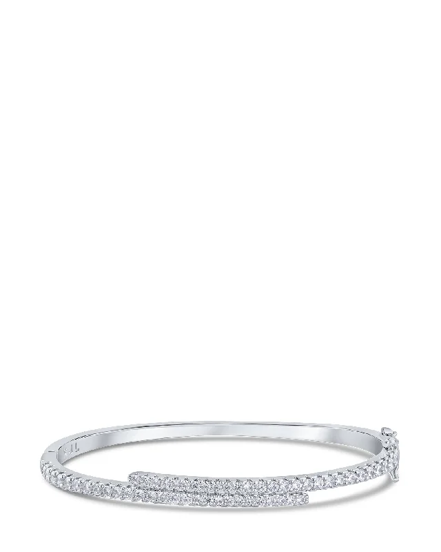 ladies diamond bracelets-Pave Overlay CZ Bracelet