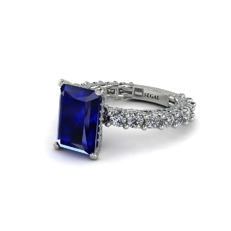 forevermark ladies engagement rings-4Ct Radiant Cut Sapphire Engagement Ring - Serenity No. 15