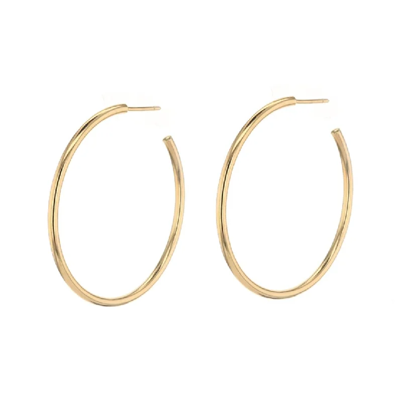 ladies crystal stud earrings-40MM Hoop Earrings