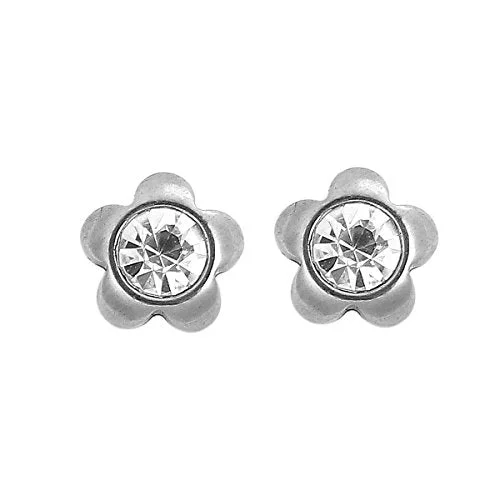 ladies chunky earrings-Sexy Sparkles Stainless Steel Ear Post Stud Earrings Silver Tone for Men Women Ear Piercing Earrings