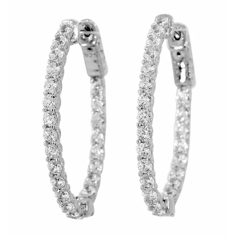 ladies geometric hoop earrings-Oval French Set Hoop Earrings