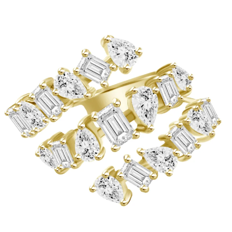 ladies antique style rings-Multishape Statement Wrap Ring