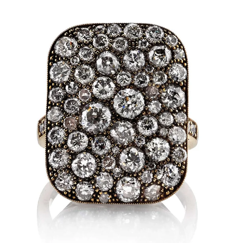 ladies high-end rings-RECTANGULAR COBBLESTONE RING