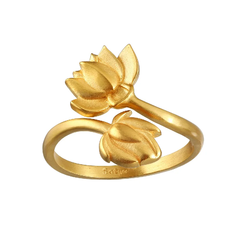 ladies stackable rings-Open to Possibilities Double Lotus Ring