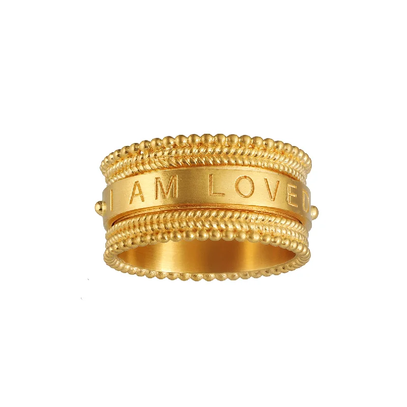 ladies simple rings-Loving Mantra Spinning Ring