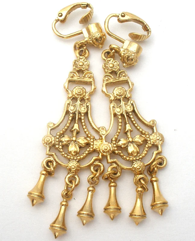 ladies fashion earrings-1928 Chandelier Dangle Earrings Vintage