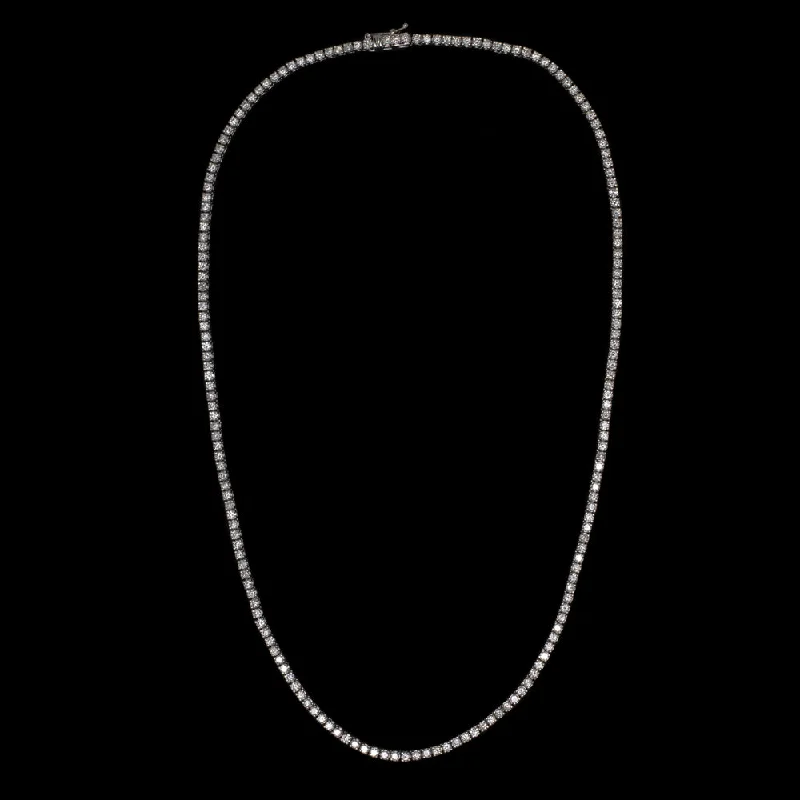 ladies initial necklaces-5 CARAT NATURAL DIAMOND RIVIERA NECKLACE 14K WHITE GOLD VERY GOOD CUT TENNIS