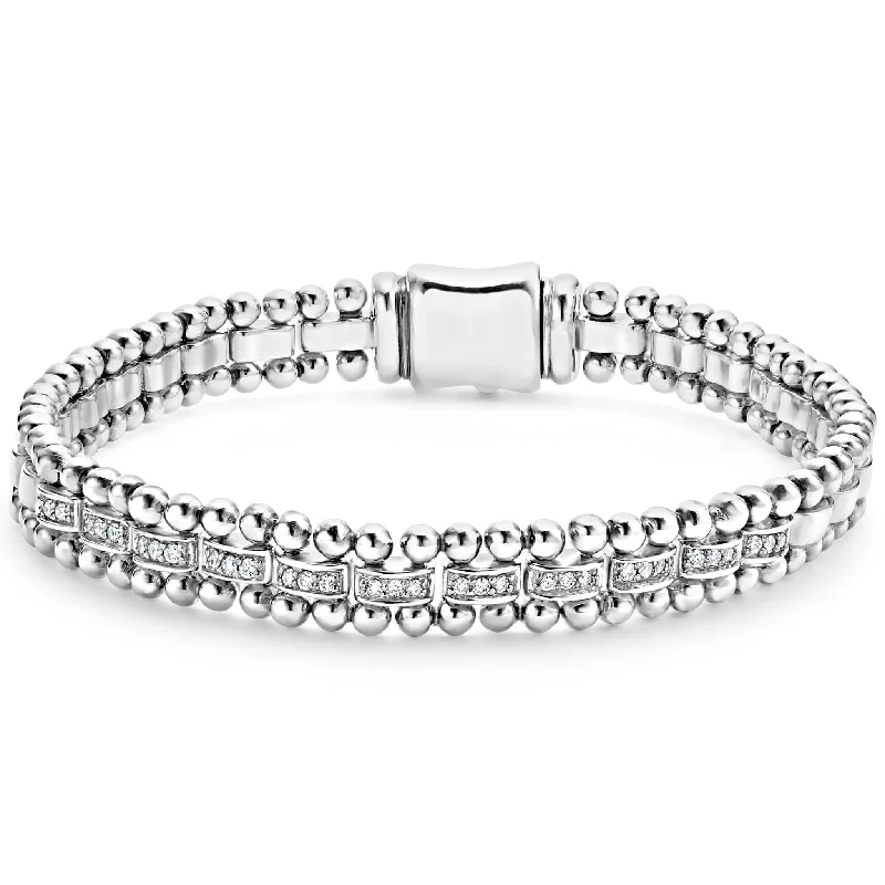 ladies adjustable bracelets-Caviar Spark Diamond Link Bracelet | 7mm