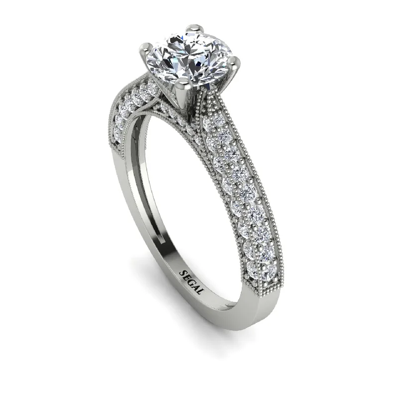 princess cut engagement rings for ladies-Classic Vintage Diamond Engagement Ring - Kathryn No. 3