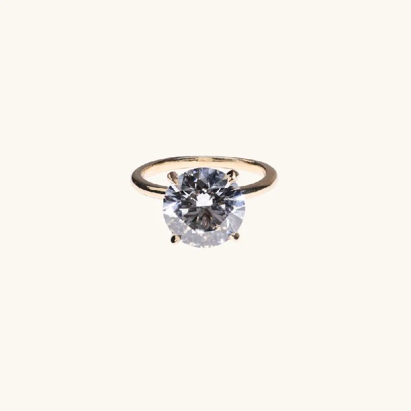 simple diamond engagement rings for ladies-4.00 Round Lab Diamond Engagement Ring