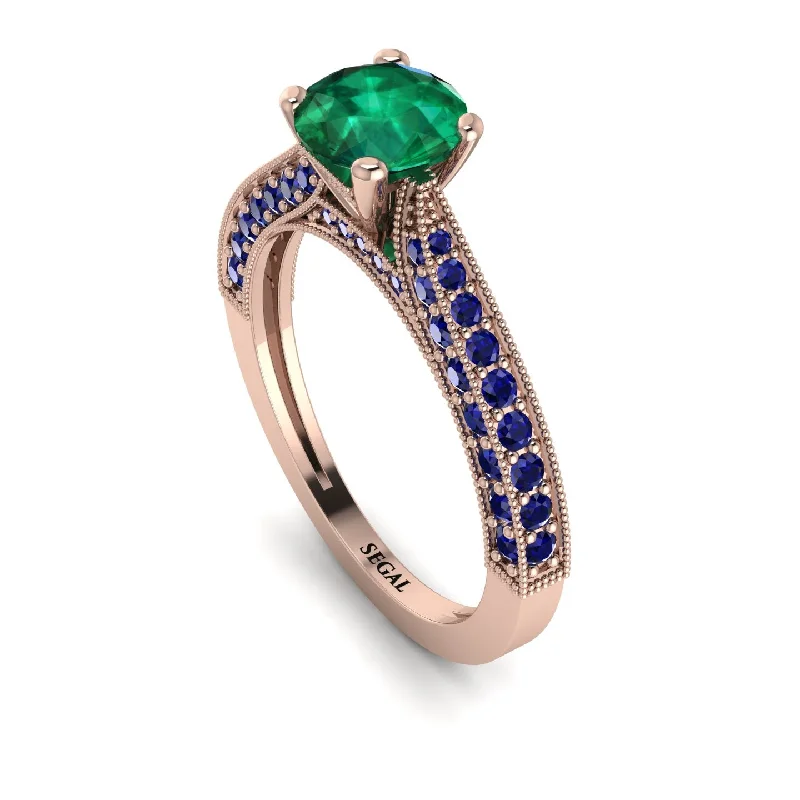 elegant ladies engagement rings-Classic Vintage Emerald Engagement Ring - Kathryn No. 65