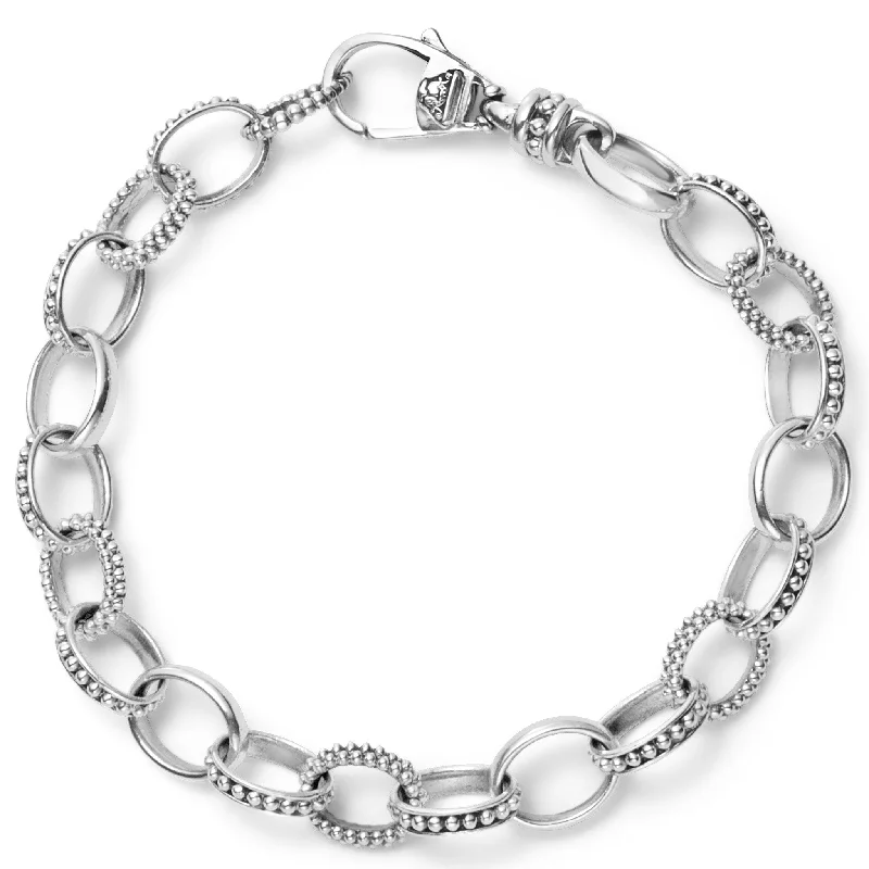 ladies designer bracelets-Signature Caviar Caviar Bead Link Bracelet