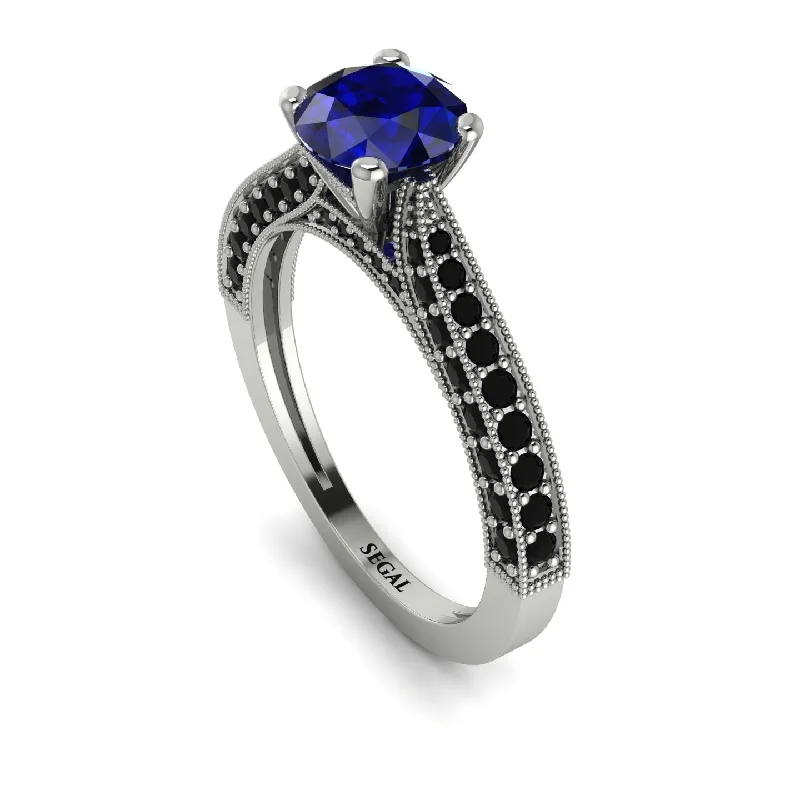 classic ladies engagement rings-Classic Vintage Sapphire Engagement Ring - Kathryn No. 45