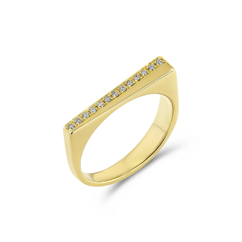 ladies affordable engagement rings-Pave Wedge Ring