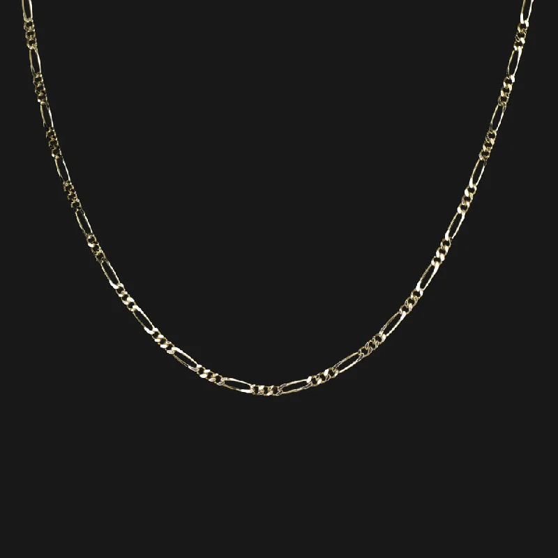 ladies colored gemstone necklaces-14k YELLOW GOLD FIGARO CHAIN 18 INCH 1.8mm NECKLACE CLASSIC ITALIAN MENS LADIES