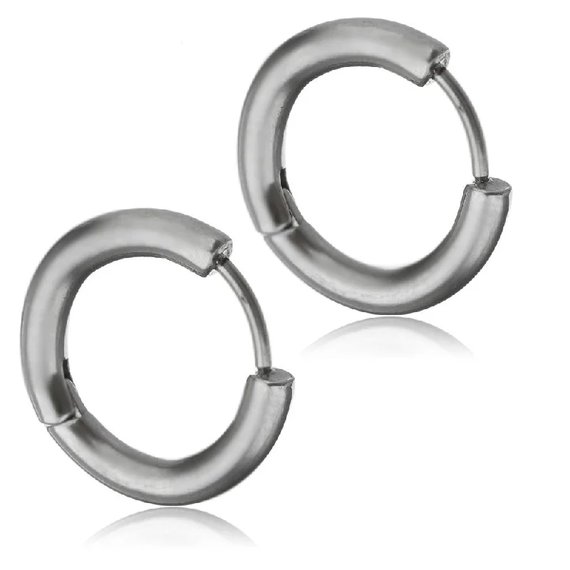 ladies designer stud earrings-SEXY SPARKLES  1Pair Stainless Steel Mens Womens Hoop Earrings Cartilage Lip Piercing Nose Hoop Hypoallergenic 12mm