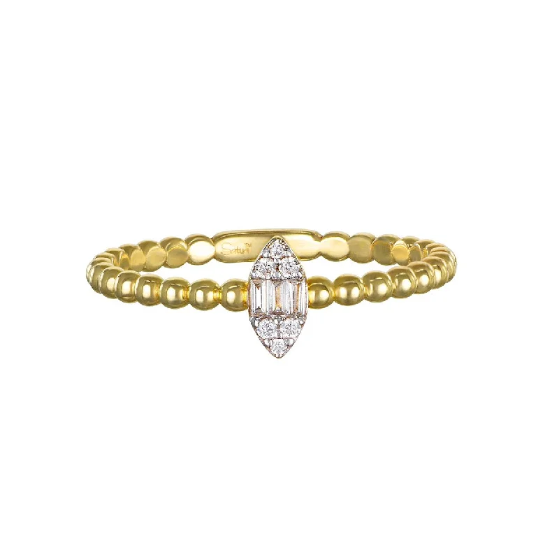 ladies gold rings-Diamond 14kt Gold Marquise Ring