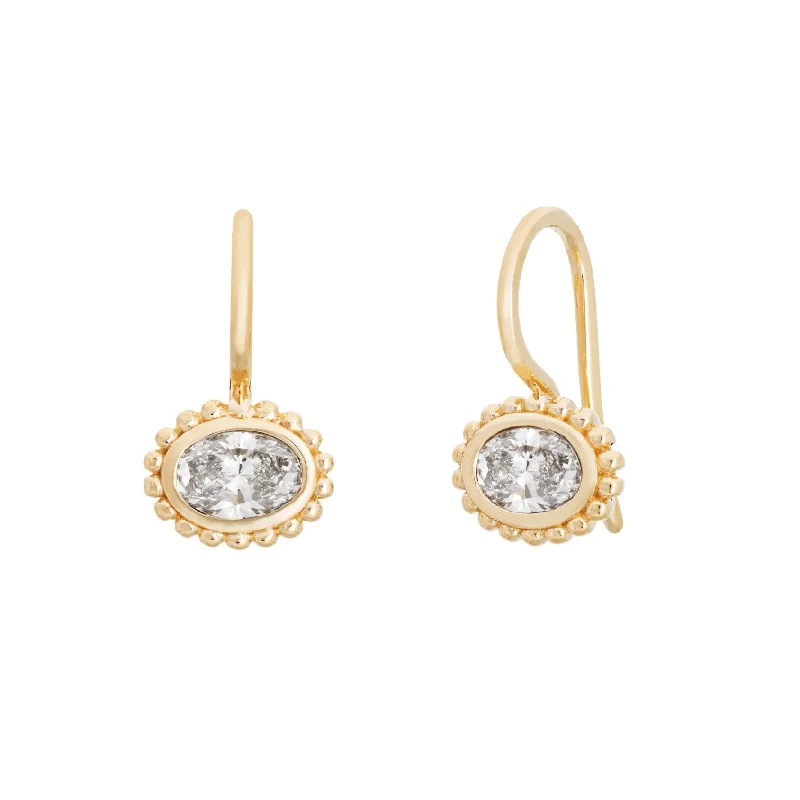 ladies heart drop earrings-Diamond Scallop Earrings