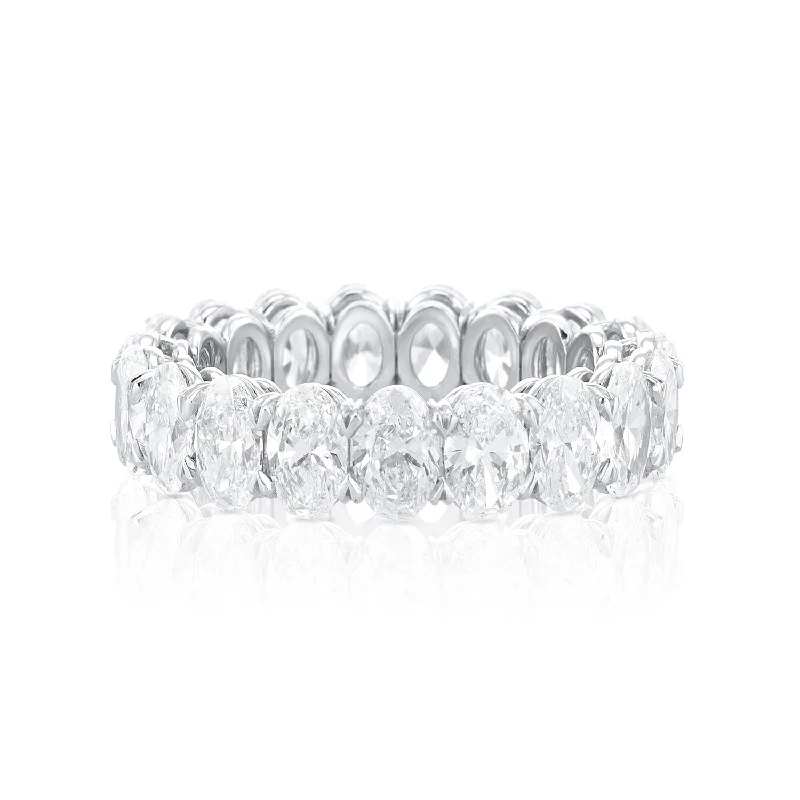 ladies stacking rings-5.89 Cttw Oval Diamond Platinum Eternity Band