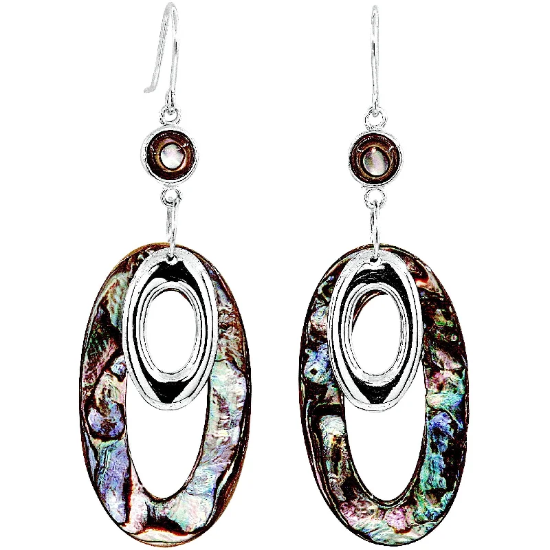 ladies two-tone earrings-Prisma Abalone Earrings