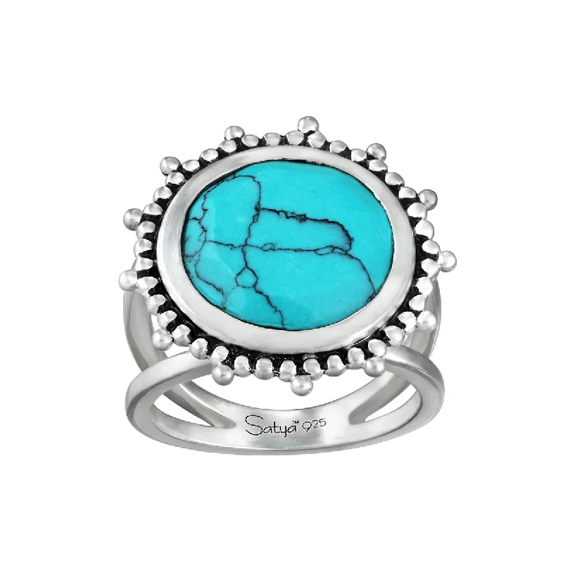 ladies statement rings-Nurture Your Voice Turquoise Silver Ring