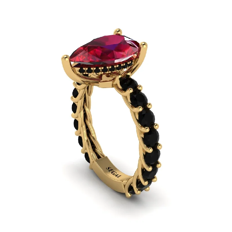 ladies engagement rings with pearls-14K Gold Pear-Shaped Ruby Engagement Ring - Raquel No. 40