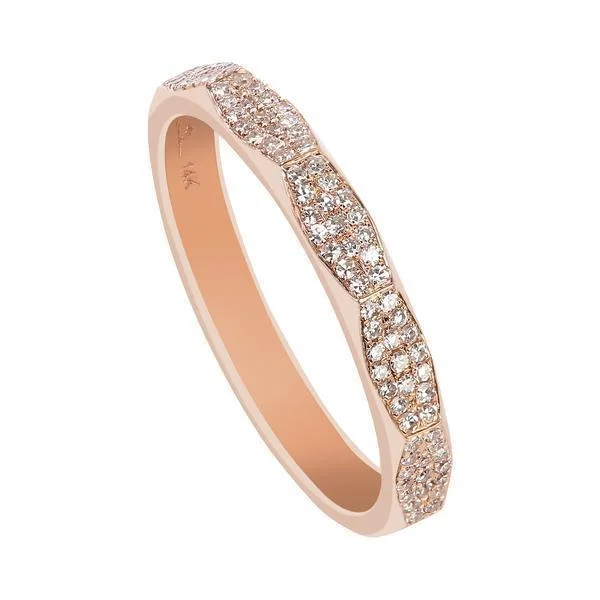 ladies high-end rings-0.17CT Modern Diamond Ring Set in 14K Rose Gold