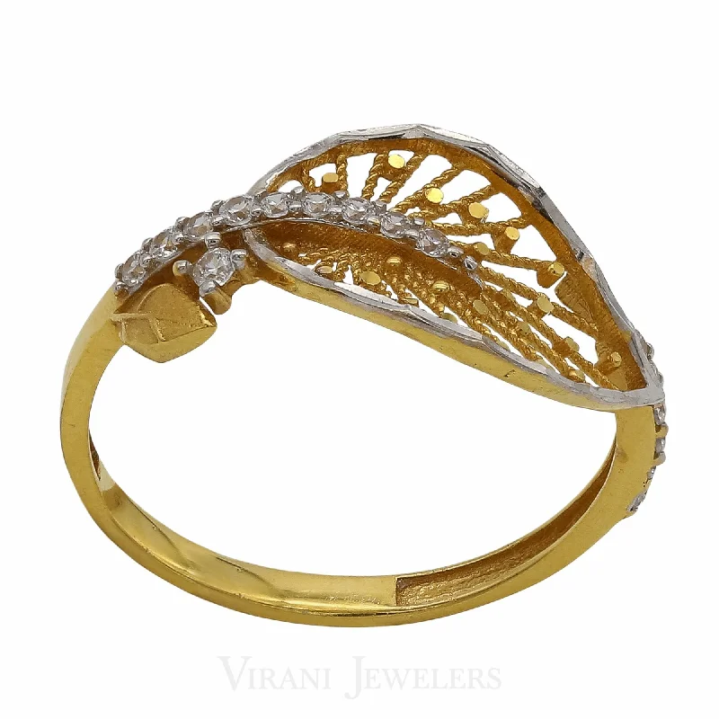 ladies gold rings-22K Gold CZ Ring