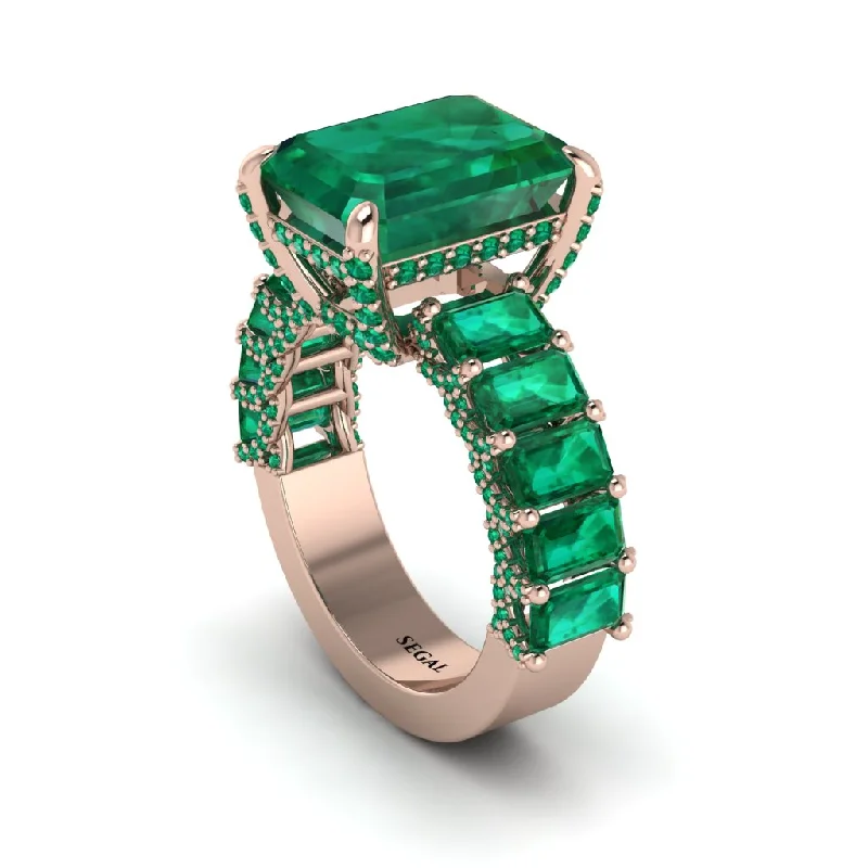 luxurious ladies engagement rings-Luxury Emerald Cut Emerald Engagement Ring - Nadia No. 20