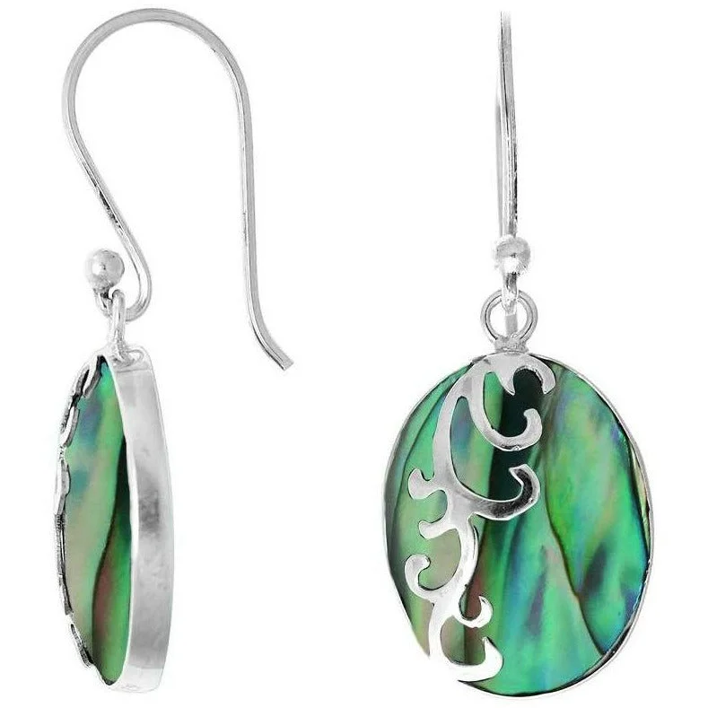 ladies trendy earrings-Abalone Scroll Earrings