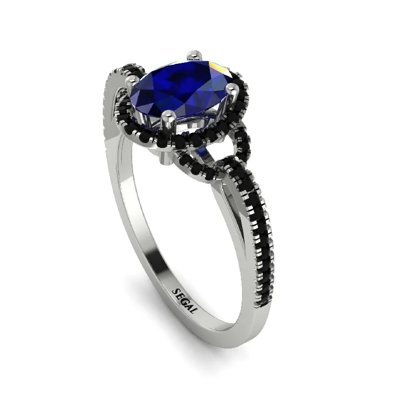 floral design ladies engagement rings-Timeless Beauty Oval Sapphire Engagement Ring - Judy No. 45