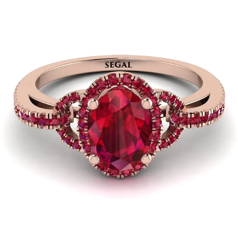 radiant cut ladies engagement rings-Timeless Beauty Oval Ruby Engagement Ring - Judy No. 56