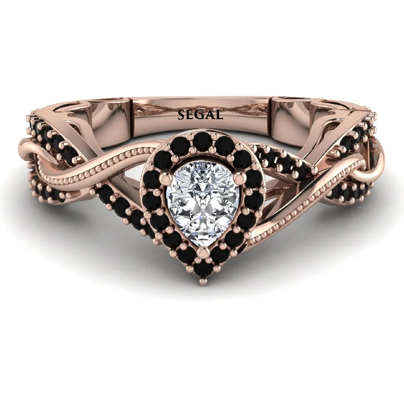 trendy ladies engagement rings-Infinity Inspired Halo Diamond Engagement Ring - Teresa No. 32