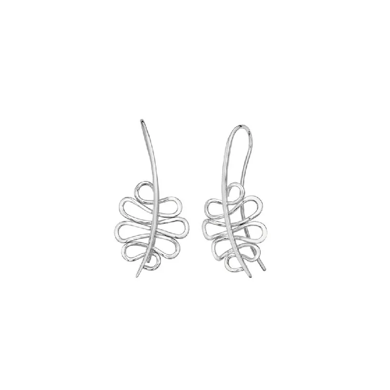 ladies trendy silver earrings-Flutter Earrings