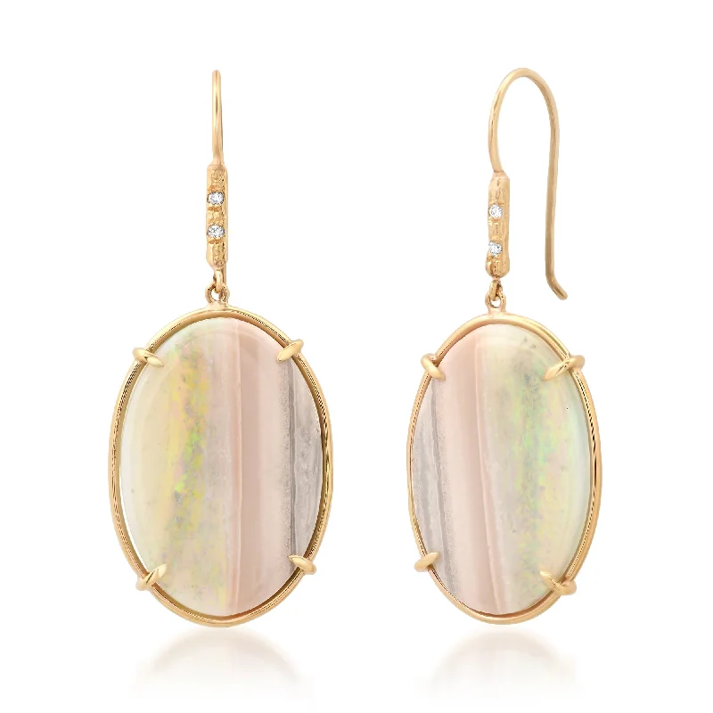 ladies geometric hoop earrings-Opal Earrings