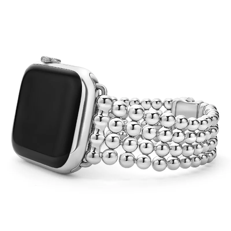 ladies beaded bracelets-Smart Caviar Stainless Steel Infinite Caviar Beaded Watch Bracelet - 42mm-49mm