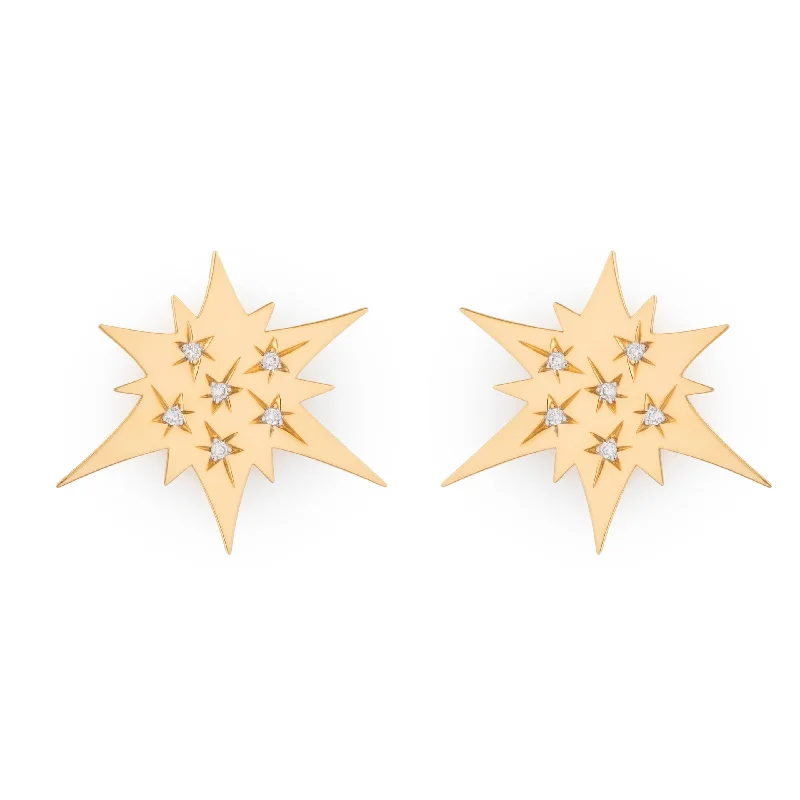 ladies large hoop earrings-Soleil Stars on Star Earrings