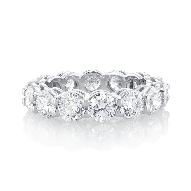 ladies custom wedding rings-5.45 Carat Lab Grown Diamond Eternity Band set in Platinum