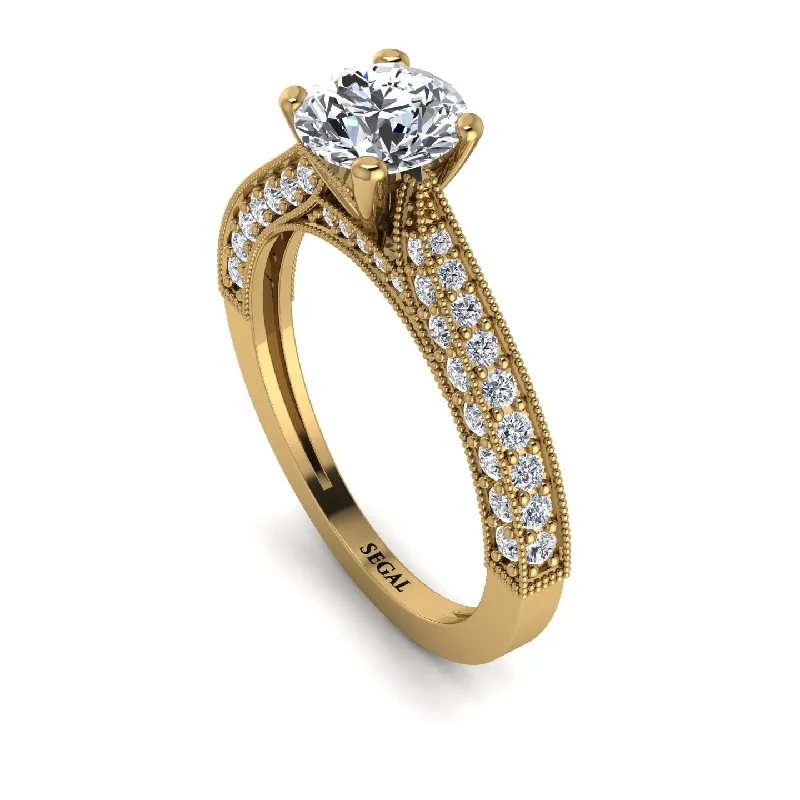 affordable custom ladies engagement rings-Classic Vintage Diamond Engagement Ring - Kathryn No. 1