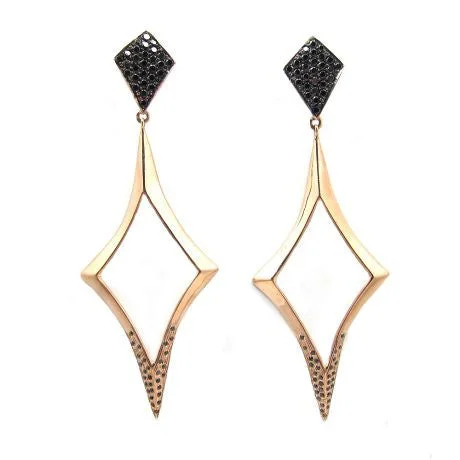 ladies colorful earrings-Black Diamond Maven Earrings