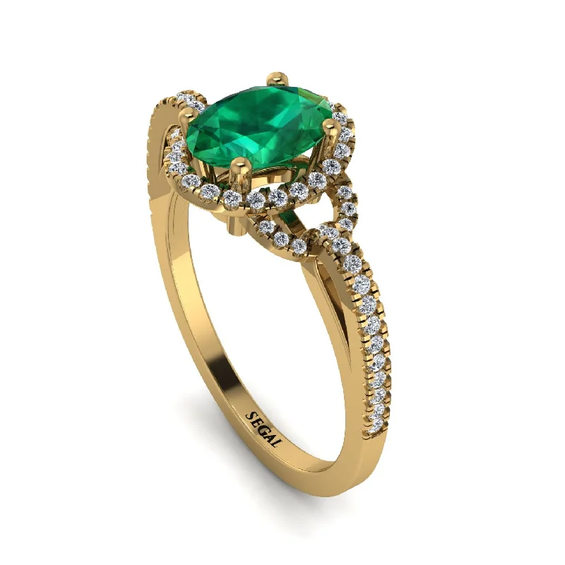 stunning ladies engagement rings-Timeless Beauty Oval Emerald Engagement Ring - Judy No. 4