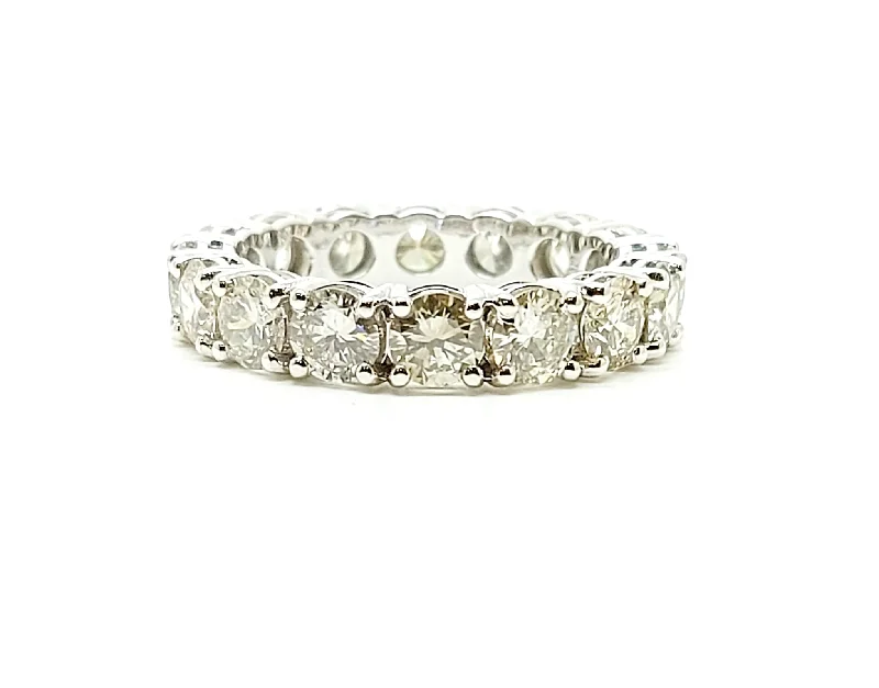 ladies vintage rings-Trendy, Diamond Eternity Band 5.00 cts